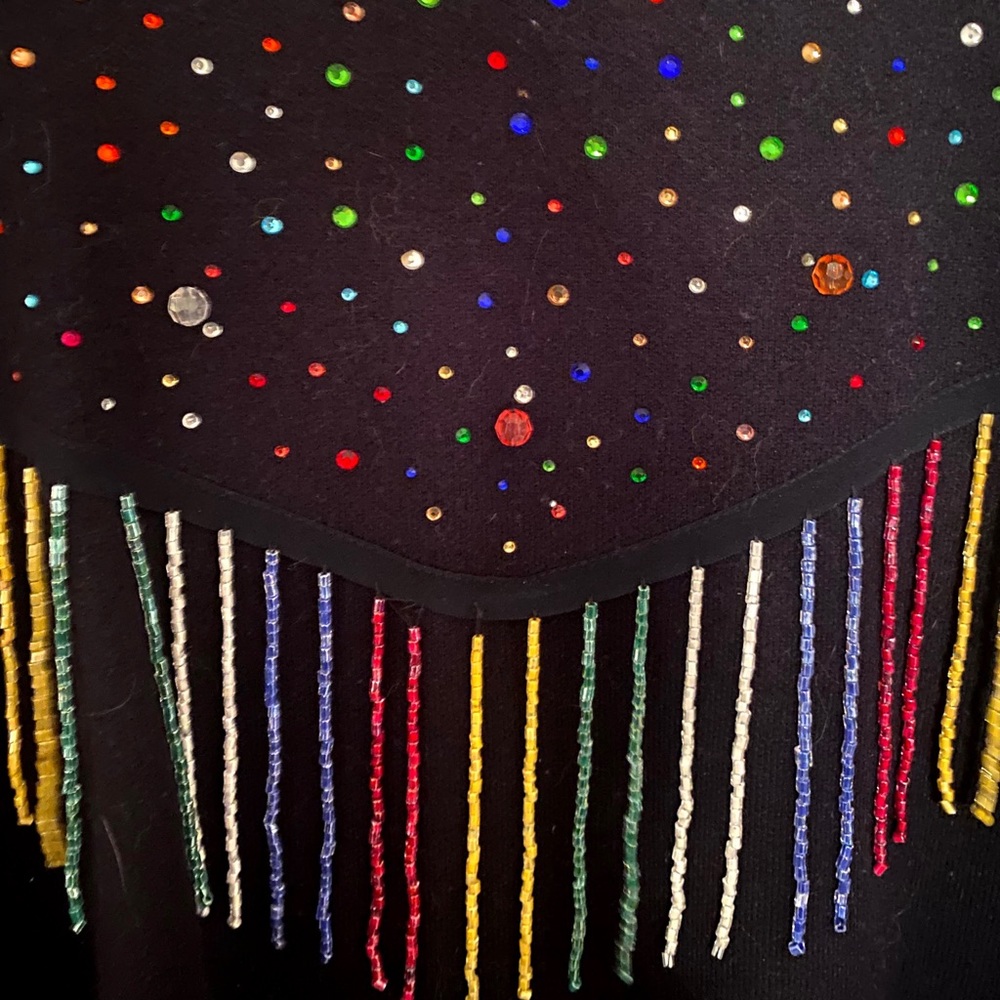 Zara crystal beater fringe cropped sweater